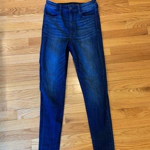 high waisted dark wash jeans